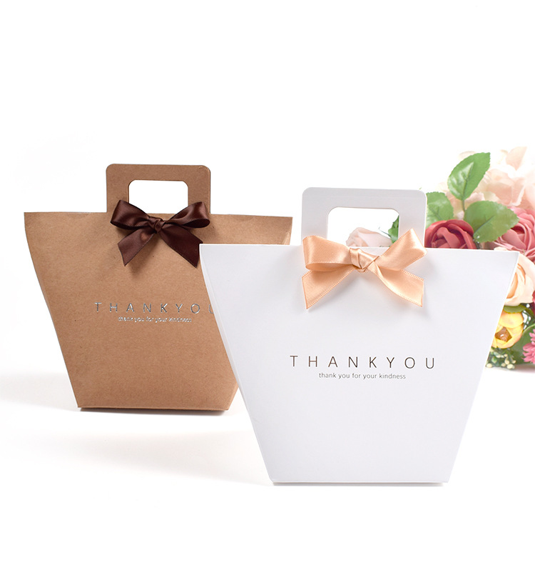 Bulk Festival Gift Brown Kraft Paper Bags For Food Snacks Packaging Shopping