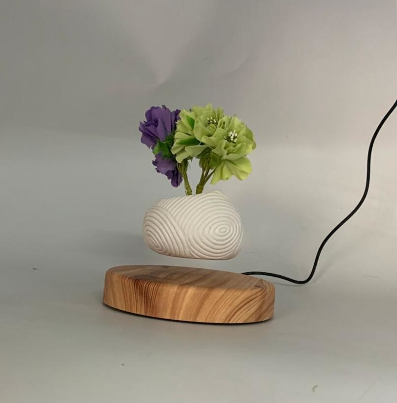 NEW hot sale round base magnetic leivtation bottom floating air bonsai plant tree flower pot PA-0736