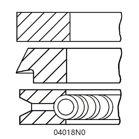 72mm Piston Ring Parts For Citroen C2 C3 TU1 JP 1124cc 04018N0