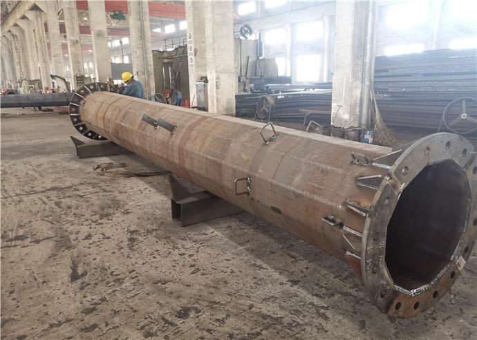 HDG Polygonal Q460 Galvanized Steel Pole With Climbing Ladder