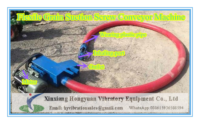Truck loading grain pneumatic conveyor machine with soft tubes