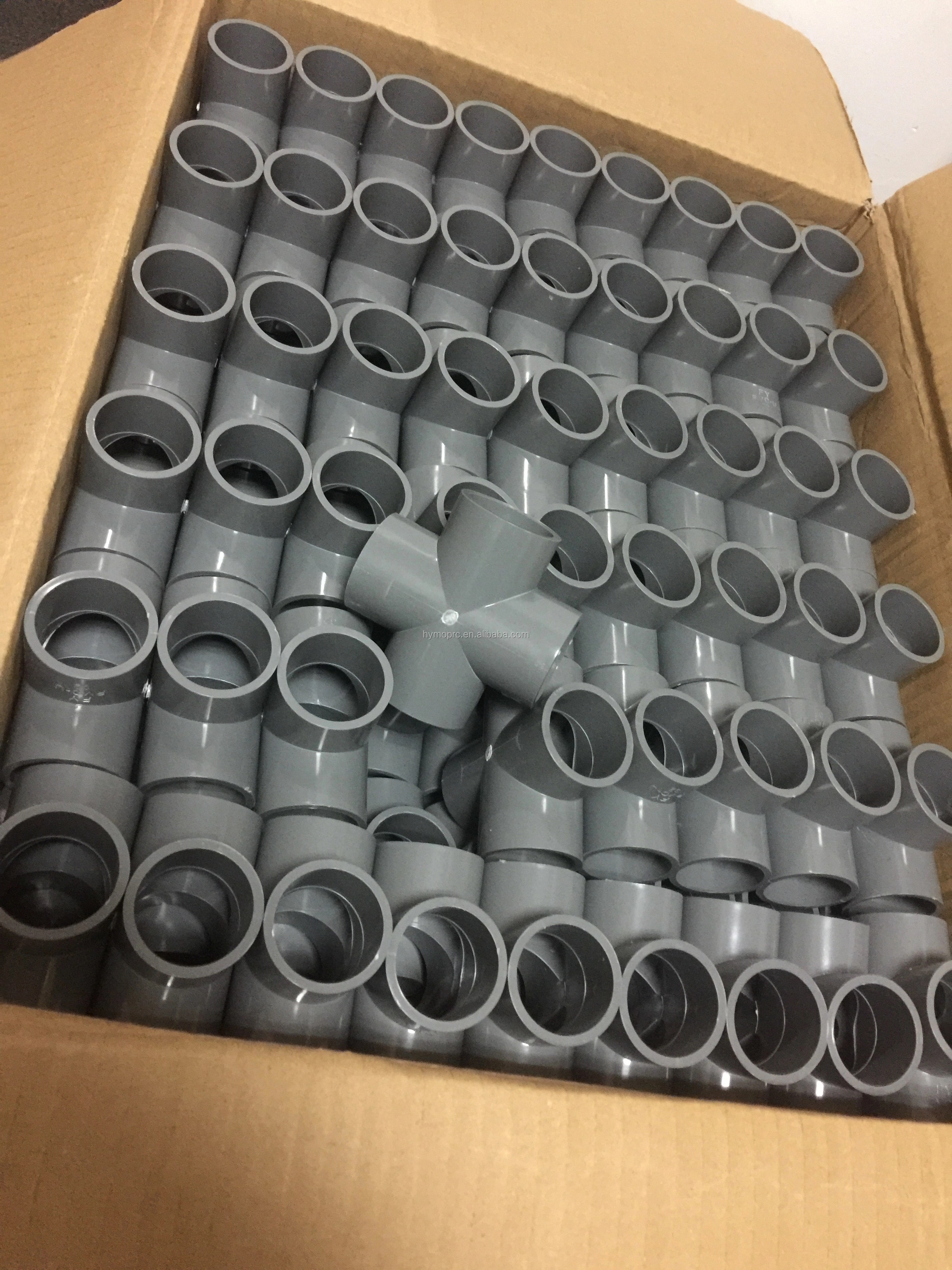 ASTM Standard 3/4 Inch 3 Way Corner Connector Joint Elbow PVC Pipe Fittings for Plumbing
