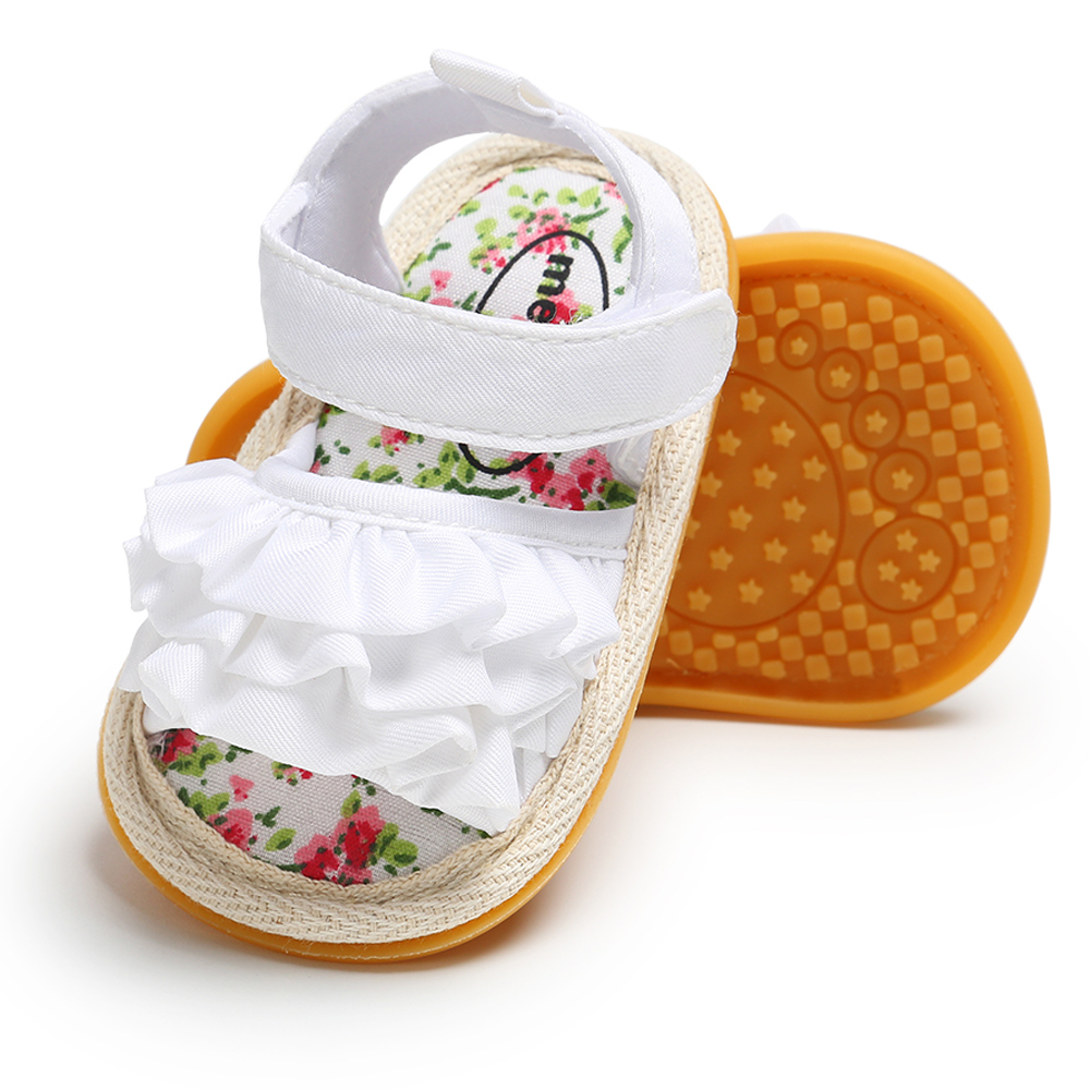 New designed Lace flower soft-sole 0-2 years girl infant prewalker baby sandals