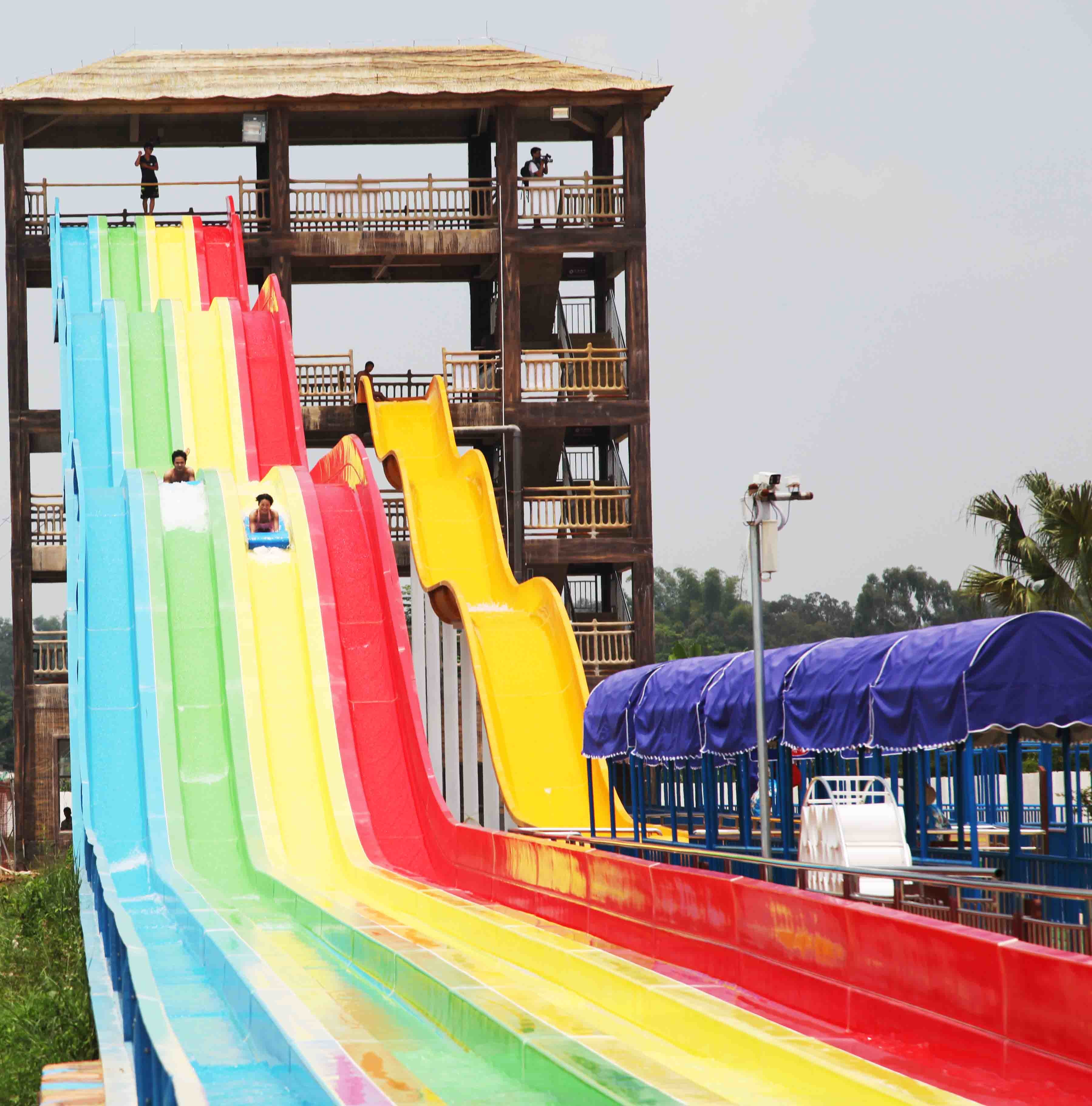 General Water Park Custom Rainbow Water Slides High Speed Adult Plastic Water Slide