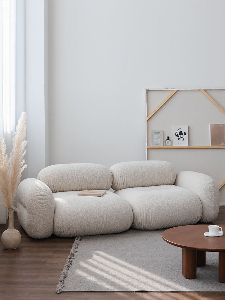 Single Modern Living Room Sectionals Sofas Teddy Fleece Material
