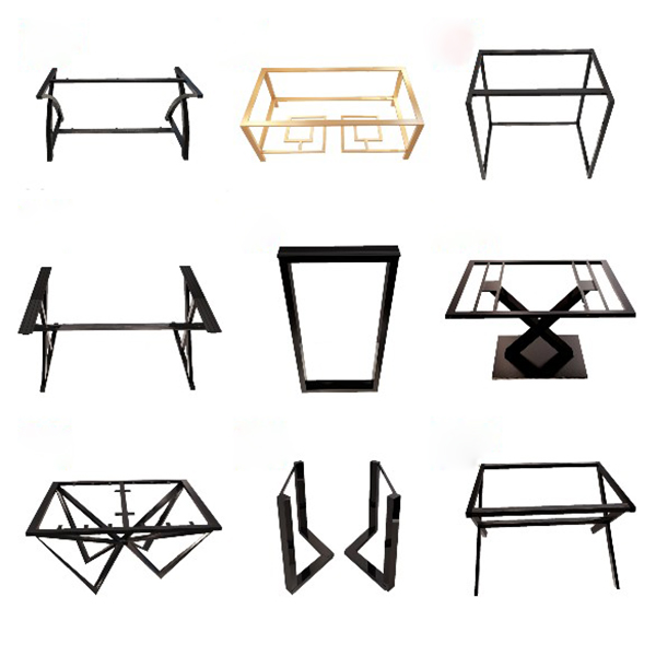 Customized Black Wrought Iron X Shaped Desk Metal Cast Iron Bench Dining Coffee Table Legs