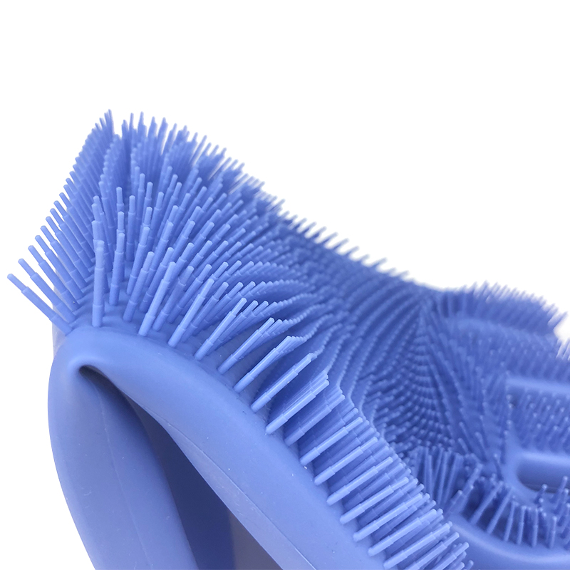 Non-slip Design New Fancy Multifunctional Scrubber Cleaning Glove 100% Food Grade Silicone Rubber Sponge Brush with five fingers