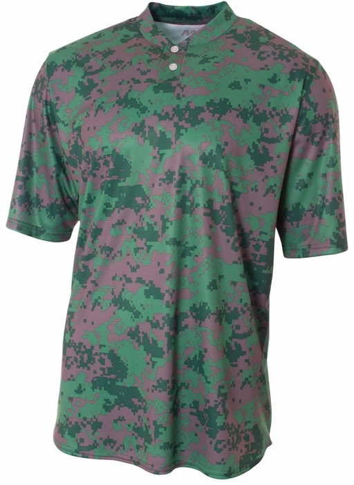 100% Cotton Sublimation Printing T Shirts Camo Baseball Tee Turtleneck
