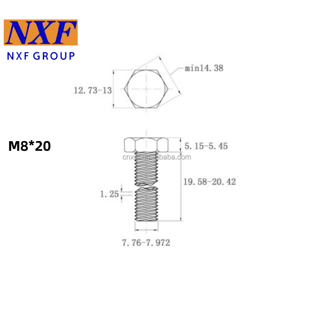 Hastelloy C-276 DIN933 M8* 20-60 mm Hexagon Head Bolt ANSI Standard with Plain Finish Type Hex Bolt
