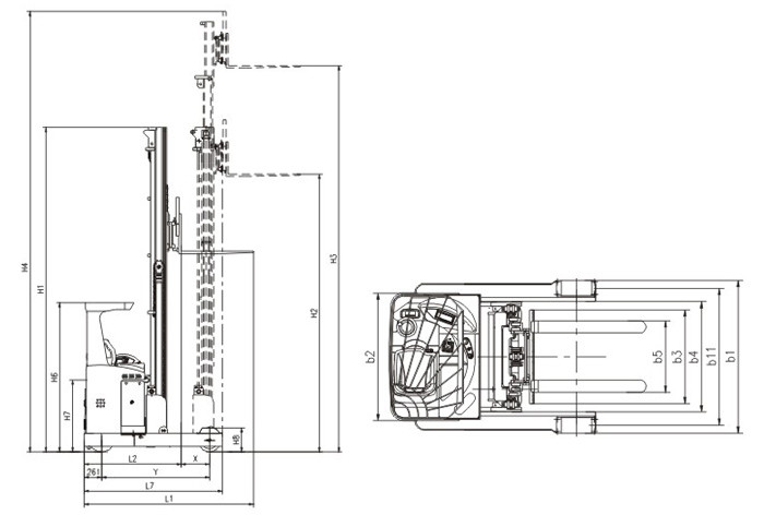 2000kg Electric Powered Forklift High Lifting Hydraulic Brake With LCD Display