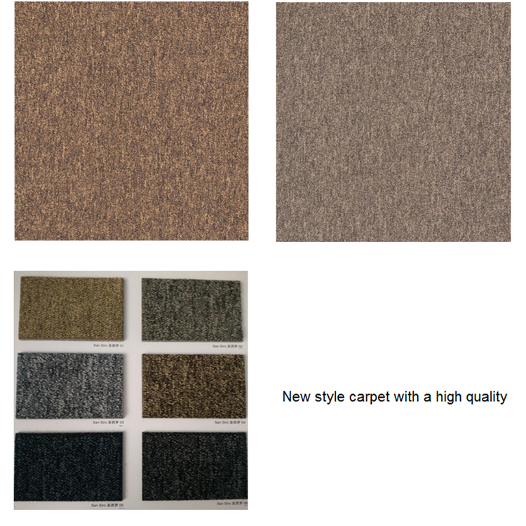 100% Invista nylon material pure color loop pile carpet tiles for office