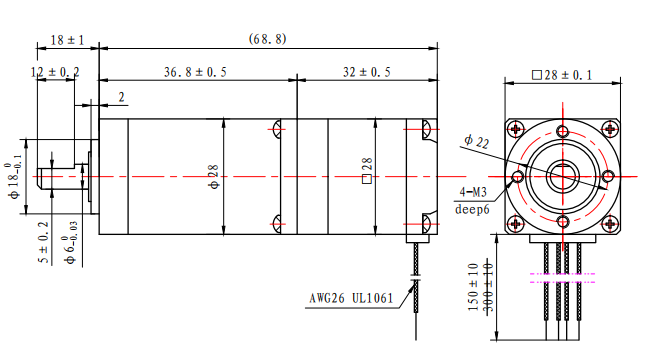 Reduction Ratio 1:27 Planetary Gearbox Reduction Nema 11 Stepper Motor For Beauty Equipment