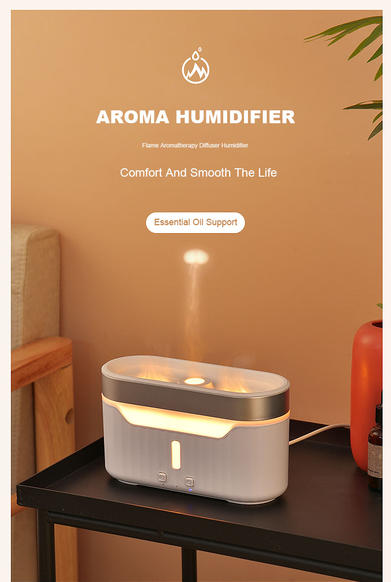 2023 New Flame Water Atomization Jellyfish Fog Humidifier Desktop Portable Essential Oil Aroma Diffuser with Atmosphere Light