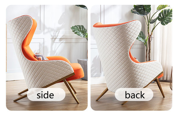 Nordic Wing Stainless Steel Armchair Lounge Single Chairs Eucalyptus Inner