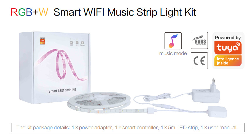 30W 16 Million Colors Wifi Rgb LED Strip Light 16.4ft With App Control