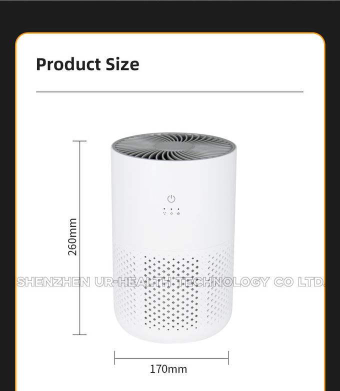 170*170*260mm Room Hepa Air Purifier Ionizer Air Replacement