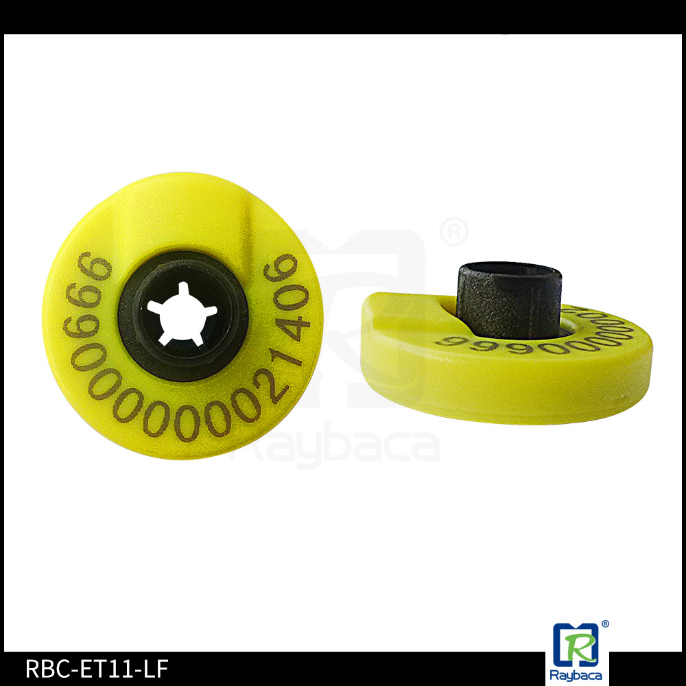 Customerized Laser Printed Ear Tags, Small Round Shape RFID Ear Tags For Livestock Pigs, 134.2 khz rfid tag