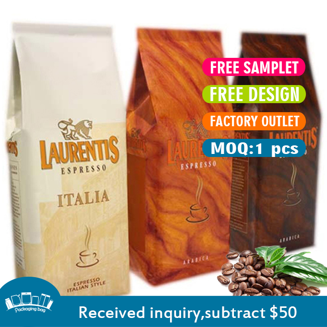 Food Grade 240mm Coffee Packaging Pouch 32oz 1kg Bag Of Coffee Beans