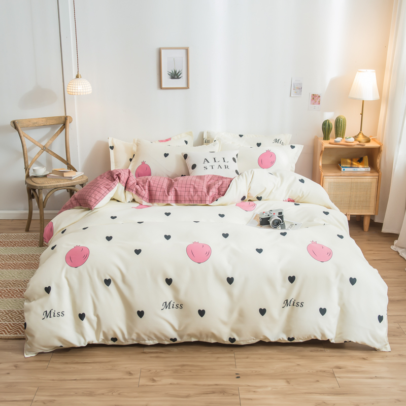 Reactive Printing Luxury 4pcs Bedding Set for Customized Single Double Queen King Size