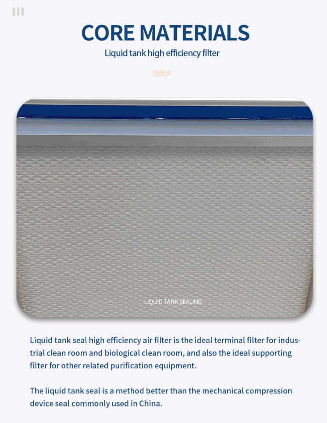 Liquid Tank HEPA Air Filter Aluminum Frame With Anti Static Spray Paint Guard