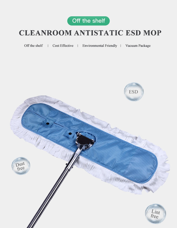 Anti Static ESD Clean Room Mops Easy To Change With 90cm Handle Length