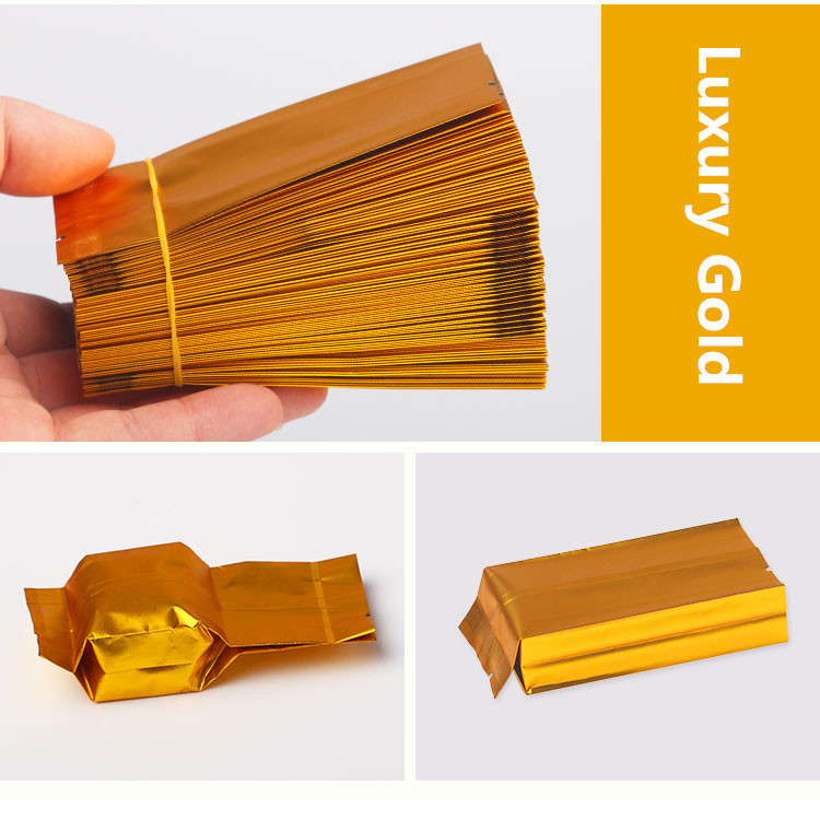 50x105x20mm Aluminum Foil Side Gusset Bags Heat Sealing For Tea Cereals Spice Sugar