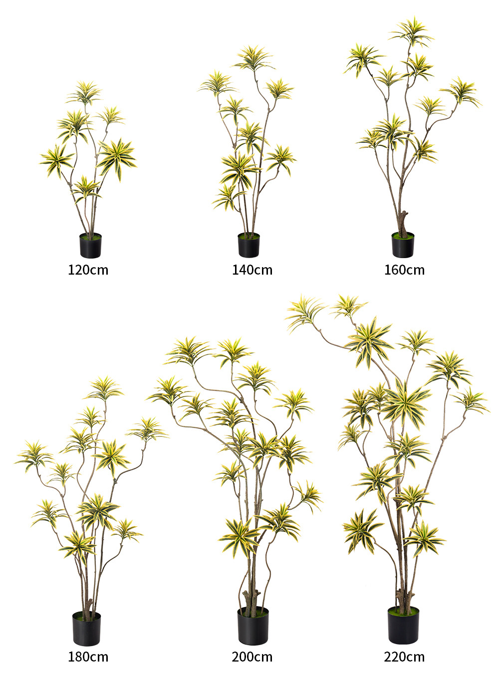 Artificial special-shaped dracaena Reflexa tree green home deco hotel office potted tree