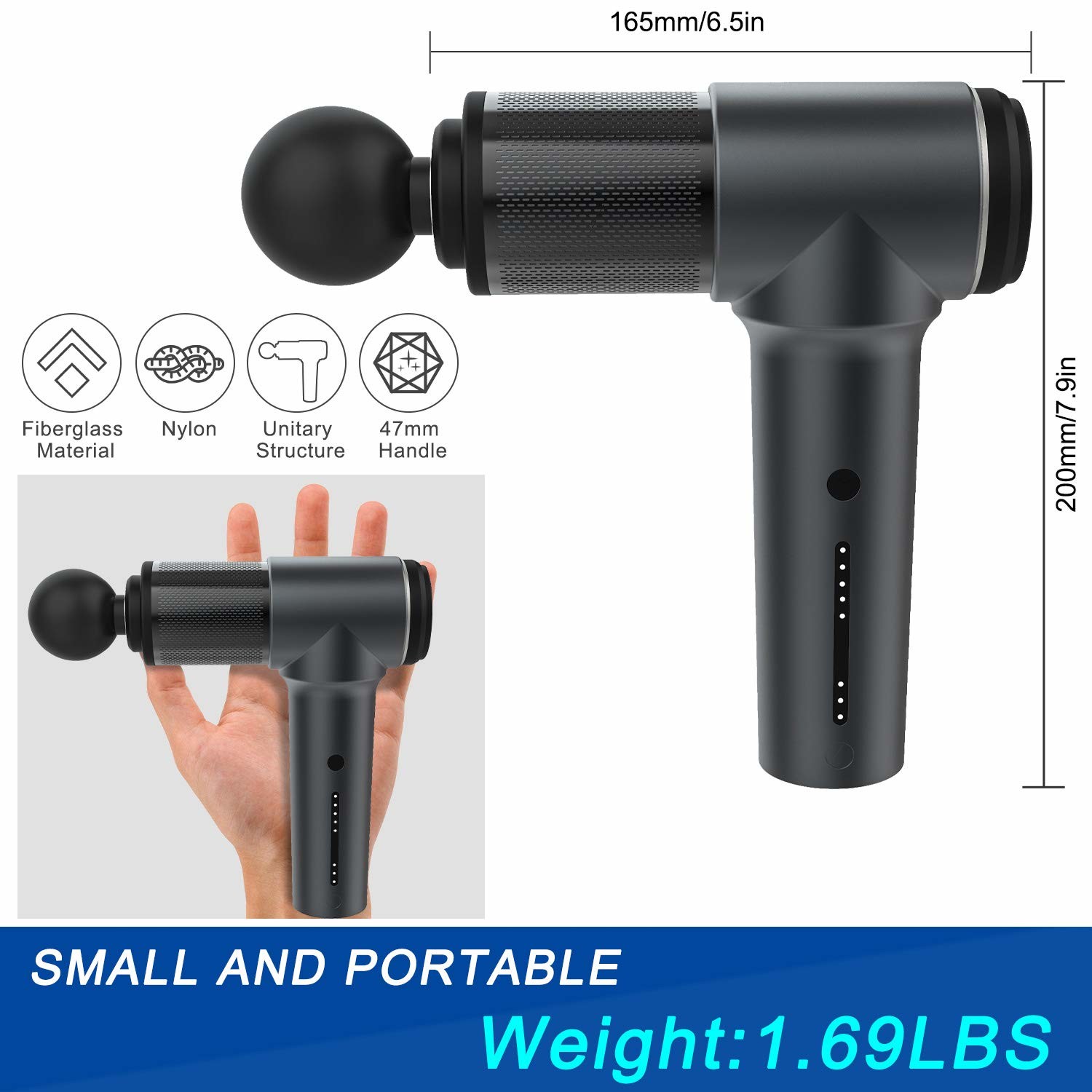 Muscle 3400mAh Handheld Massager Gun LG Battery Rechargeable 5 Speeds