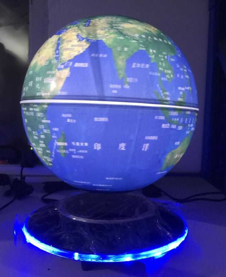 360rotating promotion gift led light maglev floating levitate world globe 8 inch lighting change