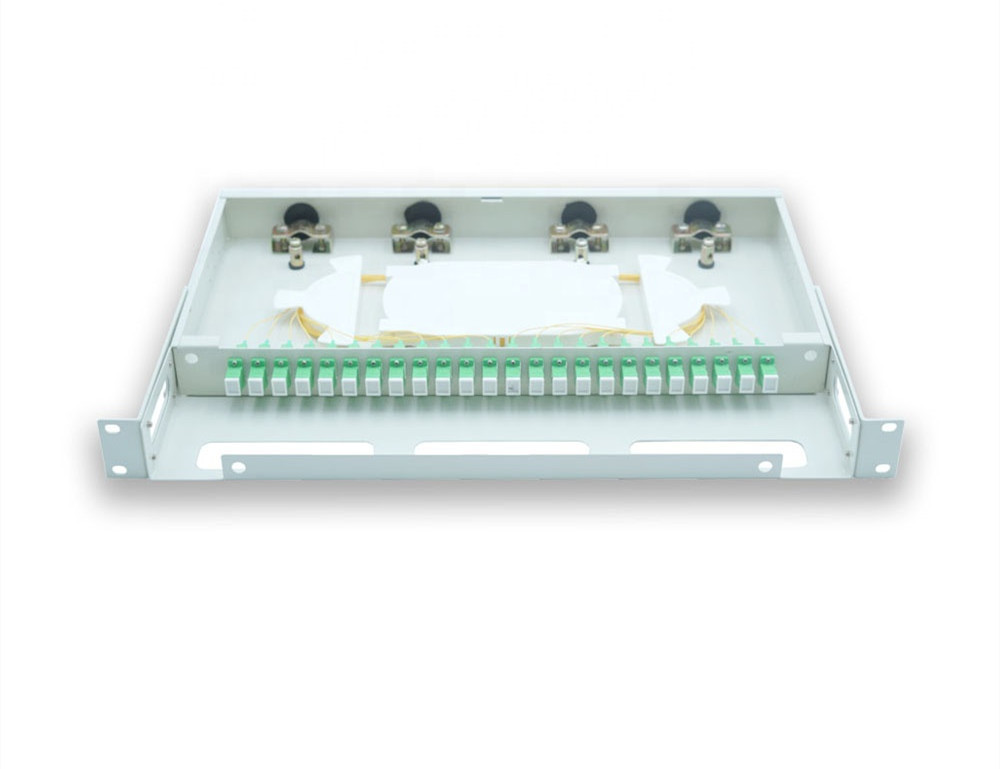 19in 1U 24 Ports SC Fiber Optic Patch Panel ODF With Dust Cover
