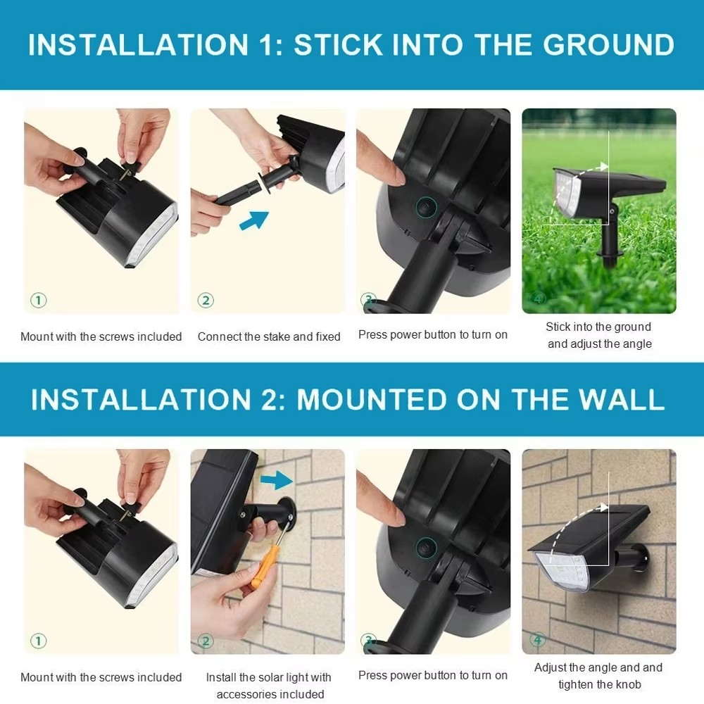 Waterproof Solar Light for Landscape Lighting Easy and Quick Installation