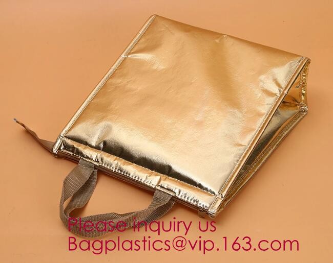 custom bulk waterproof large soft folding food delivery picnic lunch tote grocery cooler bag aluminum foil thermal bags