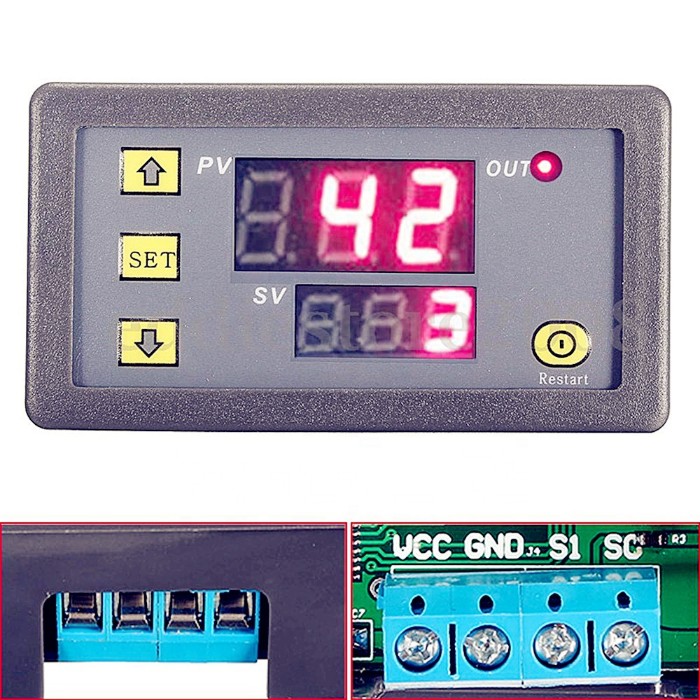 12v Timing Delay Relay Module Thermostat Digital Led Dual Display 0-999 Hours