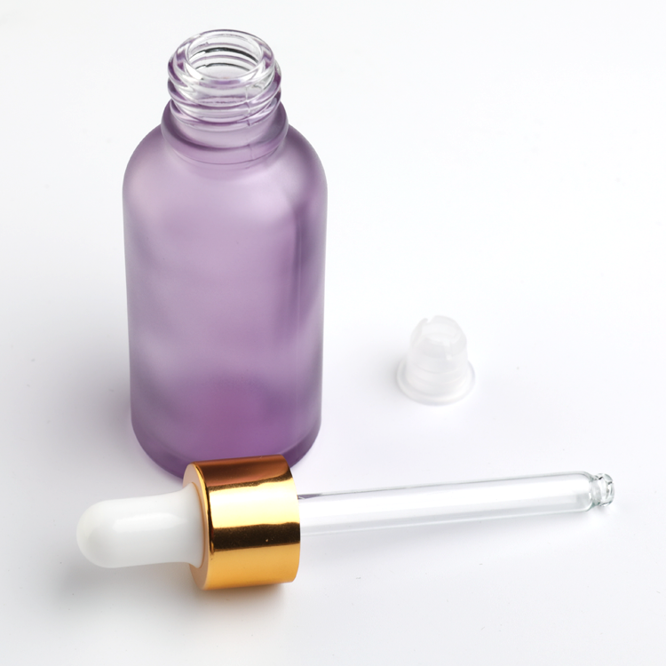 Custom 15ml 30ml 50ml 100ml Serum Dropper Bottles OEM Purple Painting