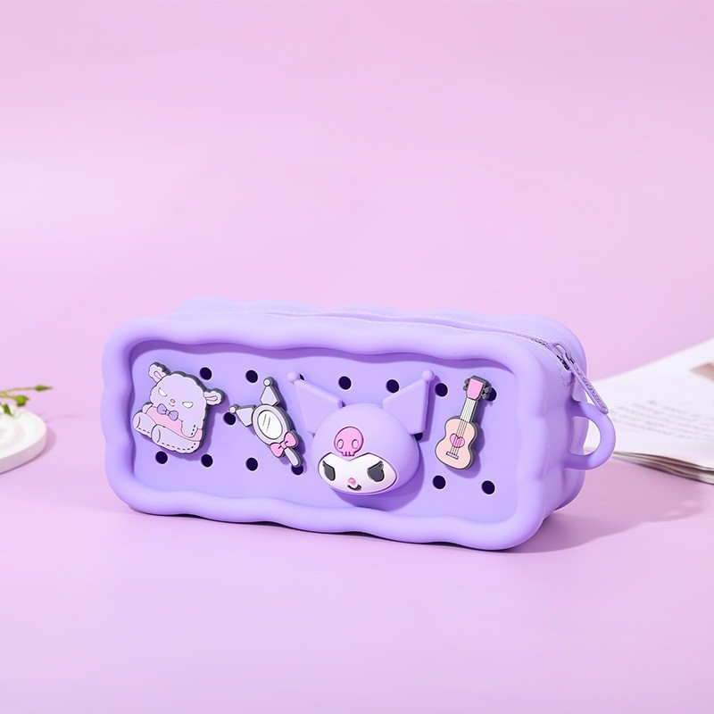 DIY Style Silicone Pencil Case Cute Pencil Pouch for Students Stationery Christmas Gift