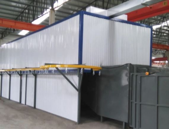 Automatic powder spraying and painting equipment assembly line