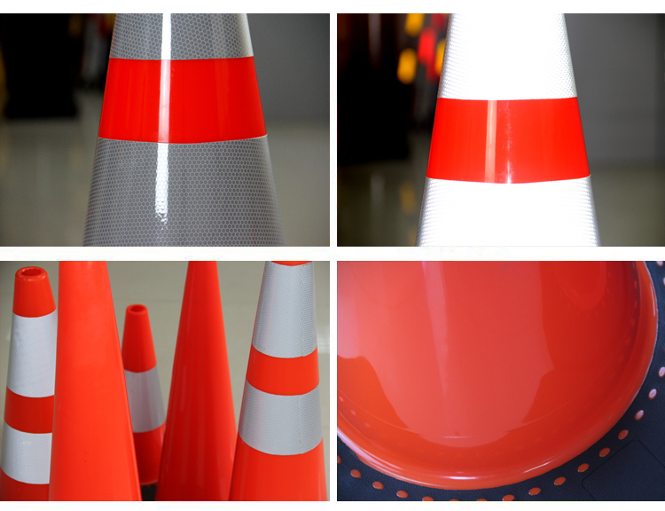 High Visible Rubber Base PE Plastic Traffic Cone Traffic With Durable Material