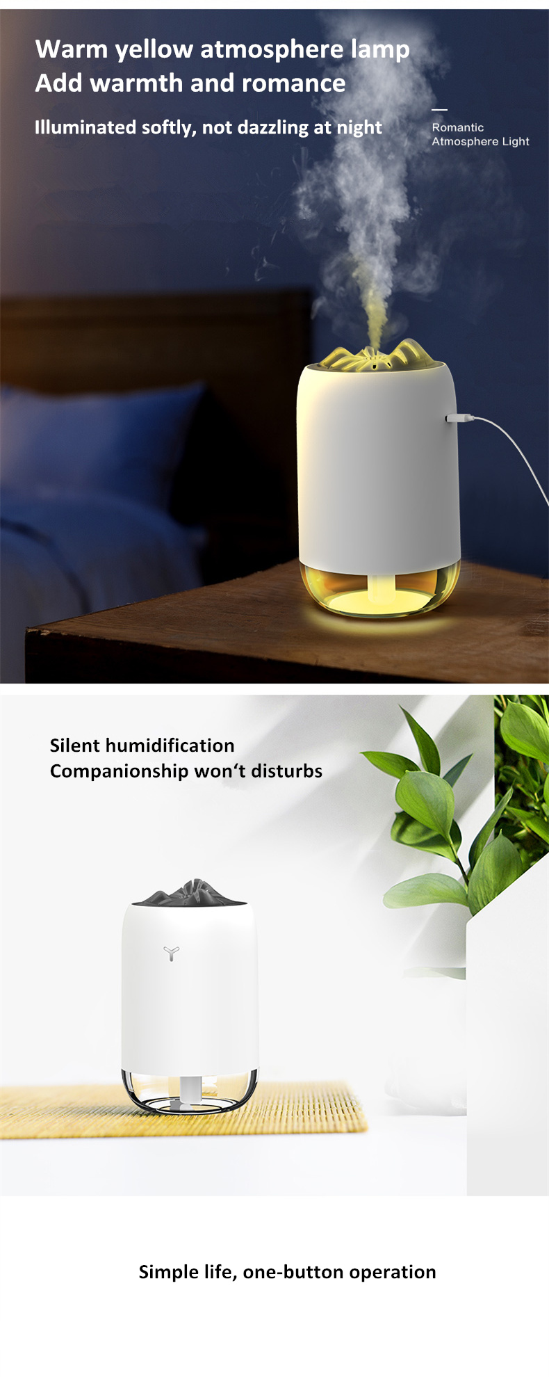 HOMEFISH 260ML Room Humidifier ABS PP Silicone Car Air Humidifier