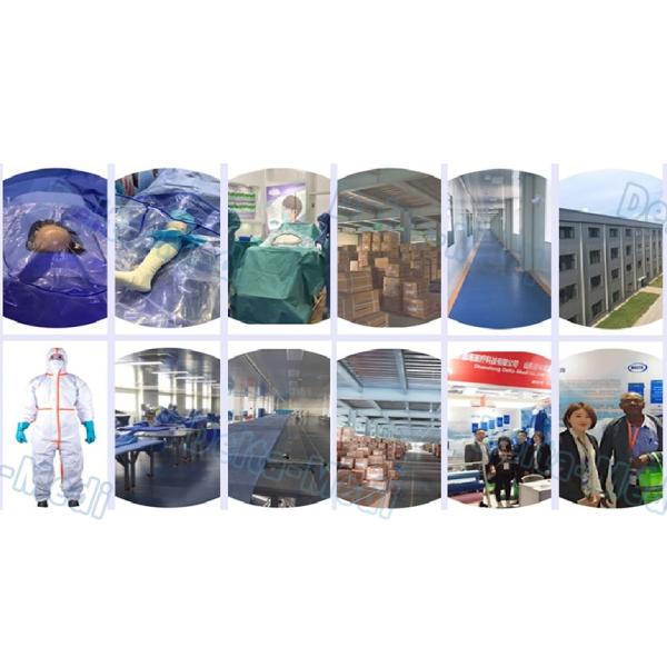 Comfortable Short Sleeve Disposable Patient Gowns , Blue Isolation Gowns CE Certification