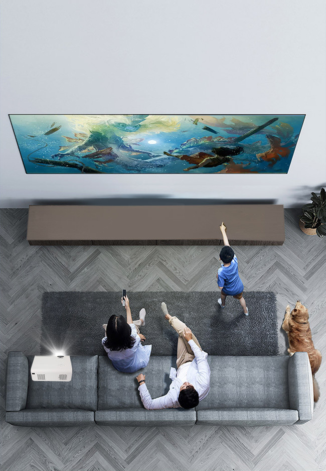 27-150 Inch Led Source Hd Multimedia Projector 1080p High Brightness