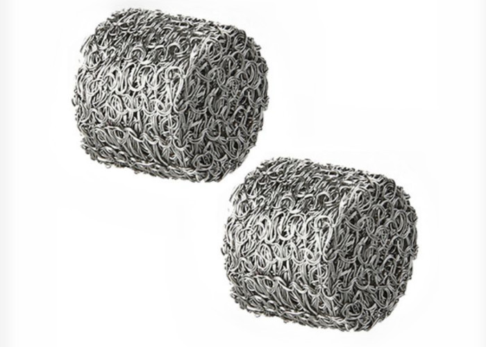Square Shape Compressed Knitted Wire Mesh 80mm 316 Stainless Steel Wire Mesh Filter