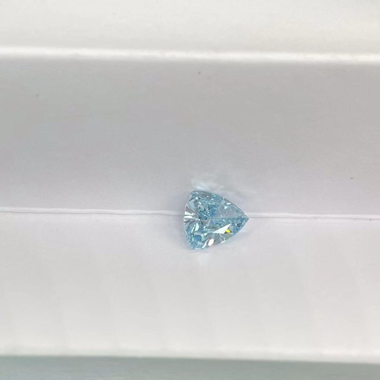 0.89Carat Lab Created Colored Diamonds Triangular Cut Blue Man Made Diamonds