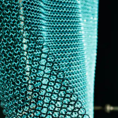 Corrosion Resistant Metal Ring Mesh Electroplated Surface For Architectural Design
