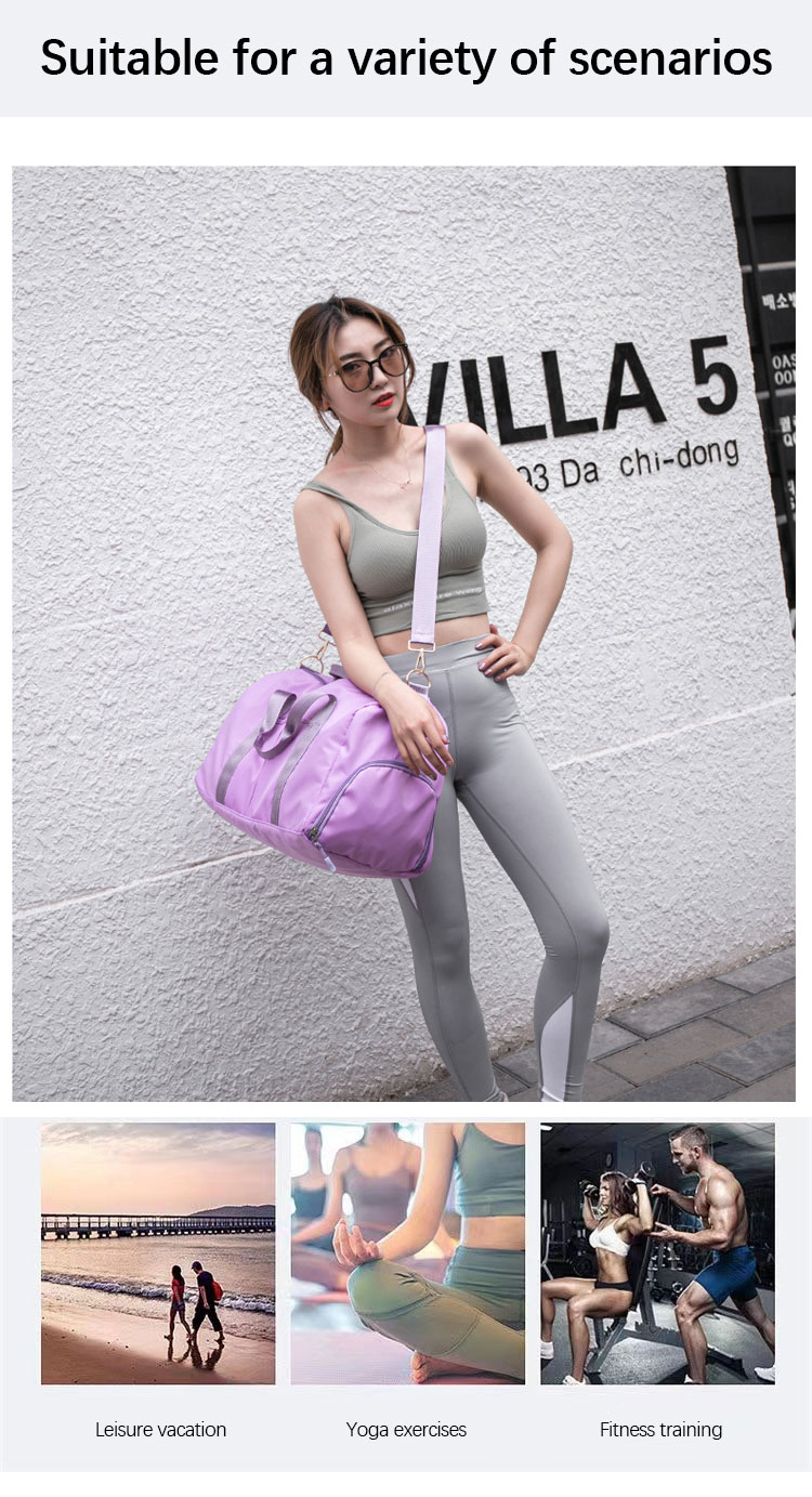 Multiple Color Nylon Travel Bag With Handle Dry And Wet Separation