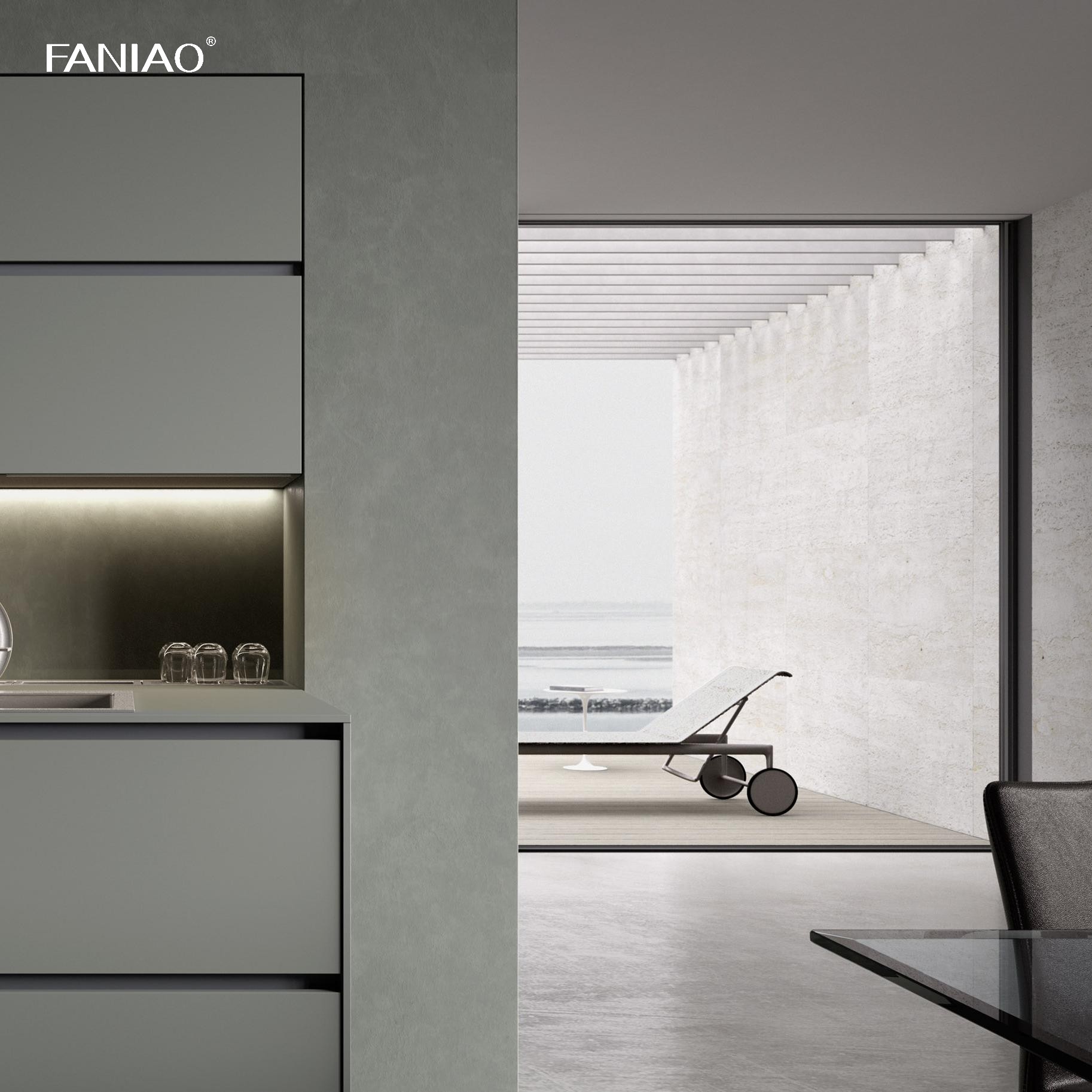 Modern Designs Style Built In Customized Full Home Furniture Cuisine Complet Green Melamine Kitchen Cabinet With Islands