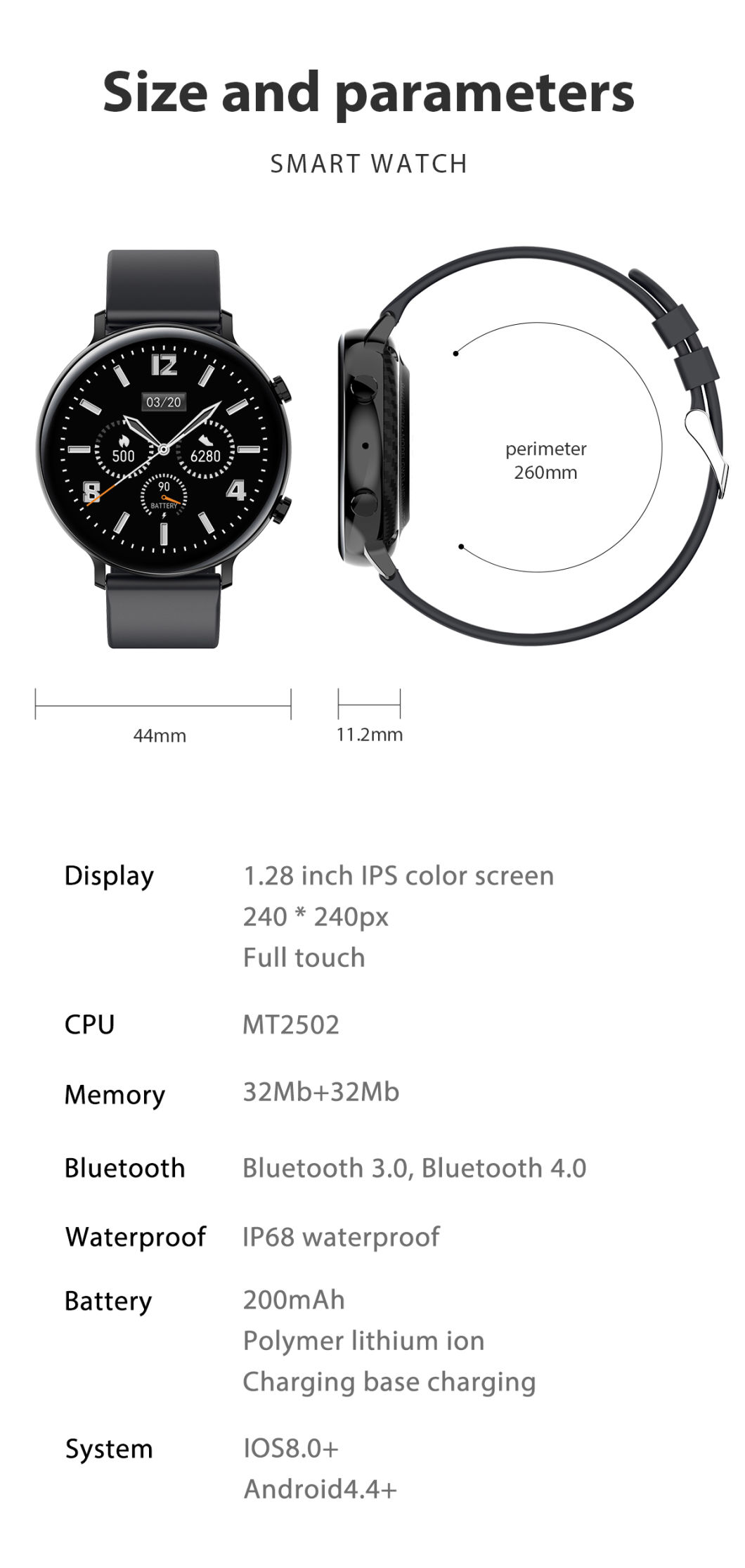 Remote Control Full Touch Screen Electronic Black Watch Gw53 Zinc Alloy Middle Frame Smartwatch for NFC