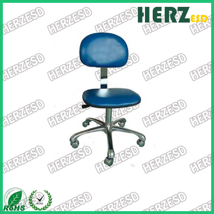 Industrial PU Leather ESD Office Chair Adjustable Revolving With Chrome Leg