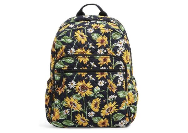 Custom Printed Sunflower Laptop Backpack Girls Business Travel Quilted Women