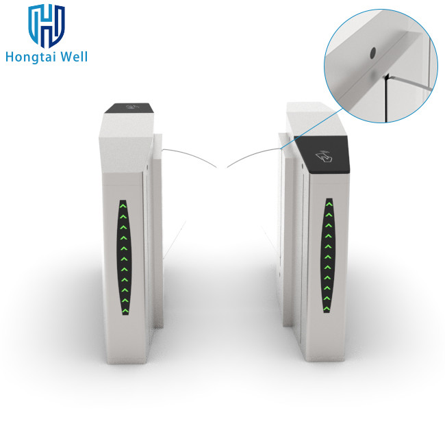 25W Flap Barrier Turnstile Gate With Card Reader Infrared Mechanical Anti Pinch