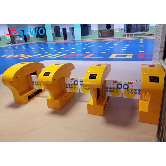 Mini Boon Edam Full Height Turnstile Security Systems Barcode Card Swing Barriers For Kids